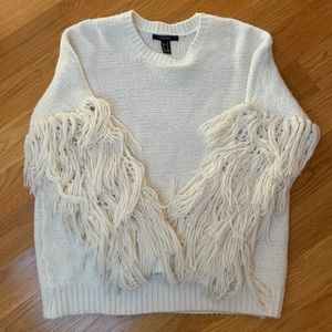 FOREVER 21 fringe arm sweater